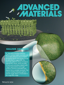 Phase Change of Gallium Enables Highly Reversible and Switchable Adhesion (Adv. Mater. 25/2016)